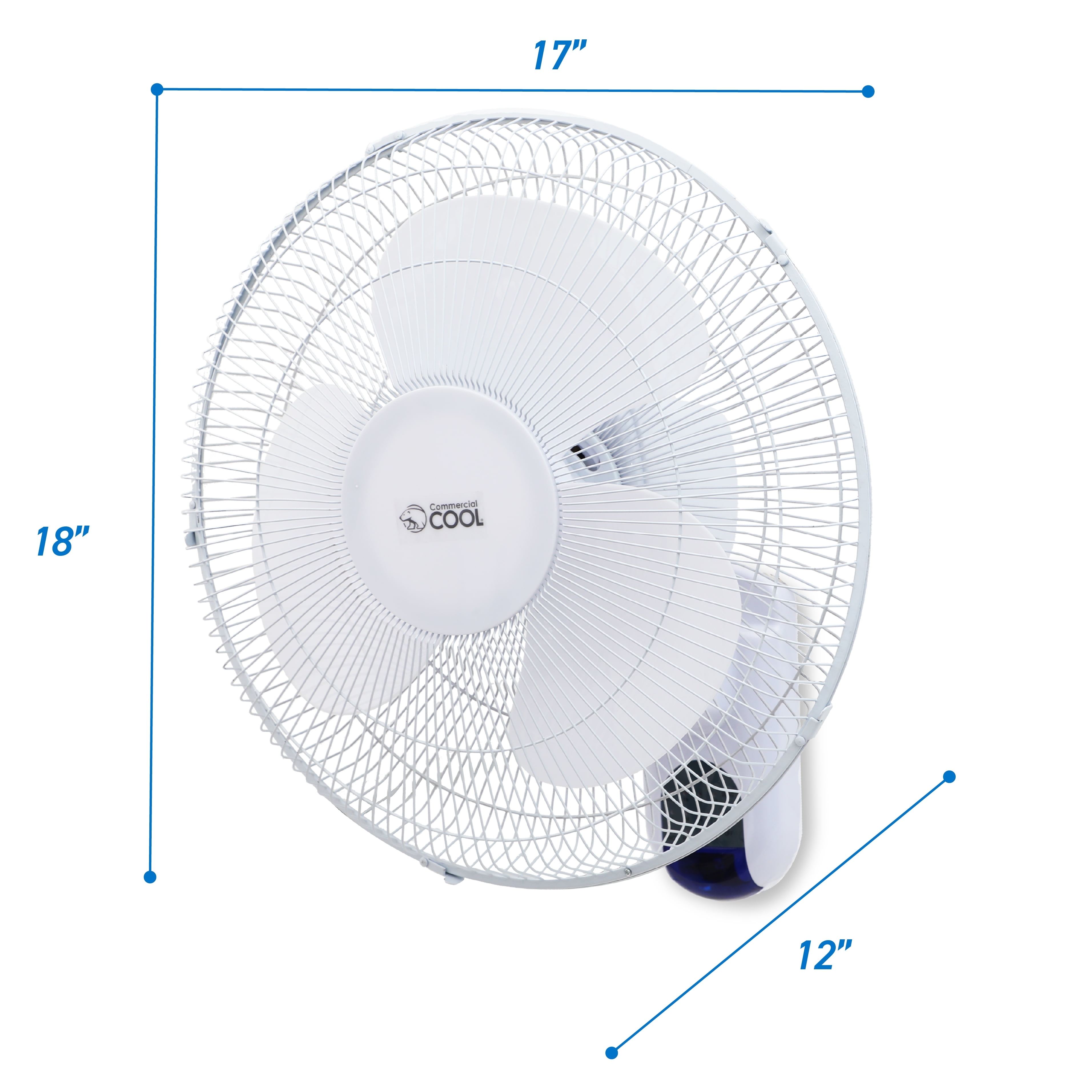 Commercial Cool CCFWR16W 16 inch Wall Fan with Remote, White