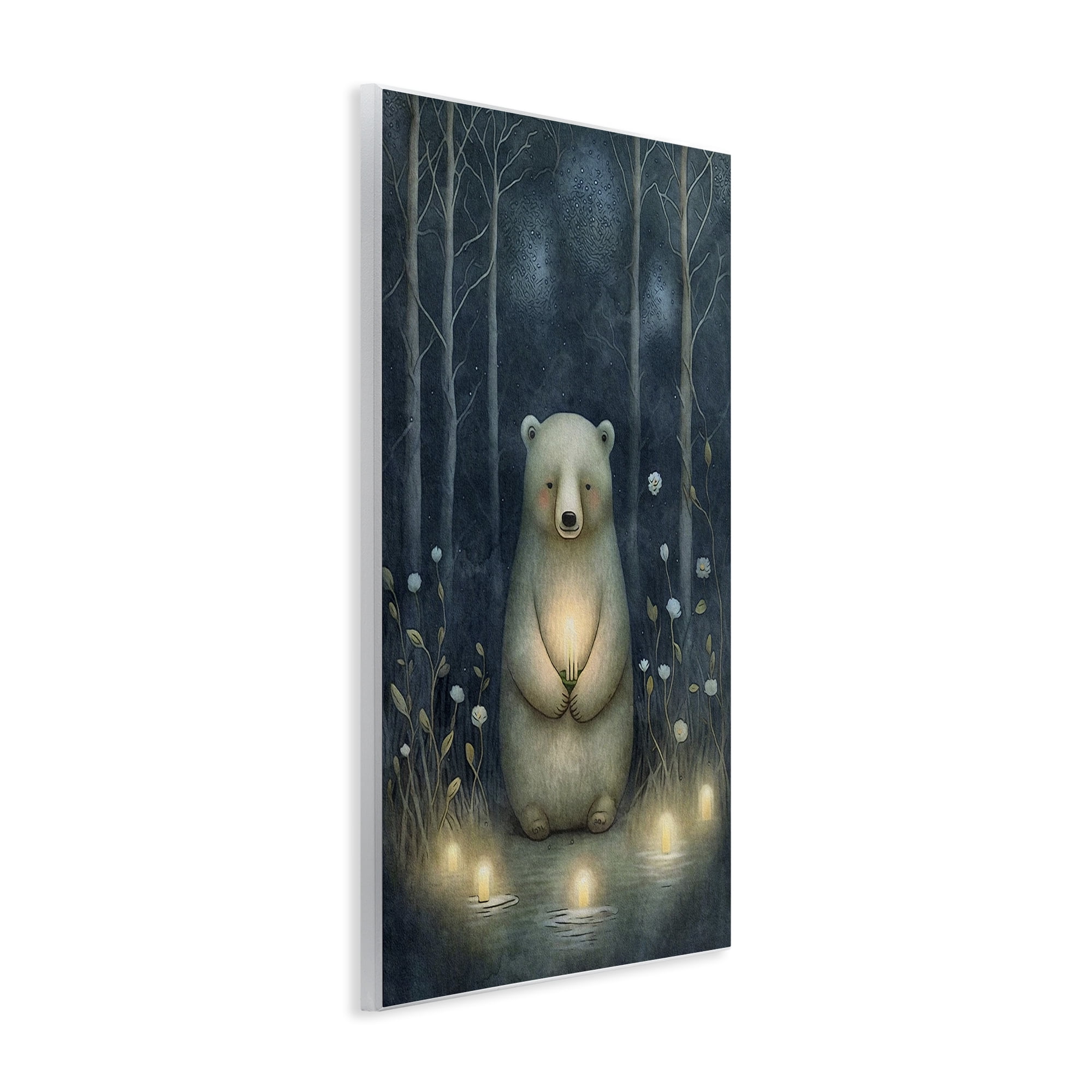 Stupell Industries Mystic Polar Bear Landscape Painting Unframed Art Print Wall Art, 10 x 15