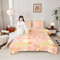 thumbnail image 4 of Homewish Groovy Flowers Bedding Comforter Set 2pcs for Boys Girls,Cartoon Rainbow Butterfly Twin Comforter Sets Microfiber,Kawaii Cute Breathable Bedding Set,Microfiber Bedroom Decor,Reversible, 4 of 8