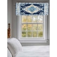 thumbnail image 3 of Vintage Bohemian Valances for Windows, Rod Pocket Kitchen Valance Curtains - Soft & Washable Small Window Treatment for Living Room,&nbsp;Bathroom, Blue Gold , 42x12 Inch, 1 Panel, 3 of 9