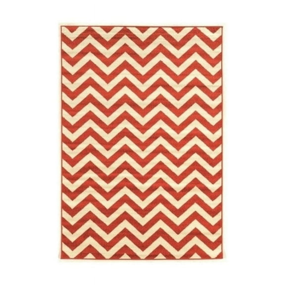 Hawthorne Collection 5' x 7' Rug in Terracotta and Ivory