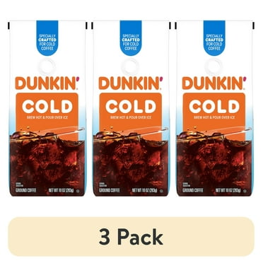 (3 pack) Dunkin’ Cold Ground Coffee, 10 oz Bag