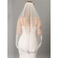 thumbnail image 3 of CoCoMangos Bride Wedding Veil 1 Tier Fingertip Lace Veil Bridal Tulle Veil with Headpiece for Women and Girls (White), 3 of 9