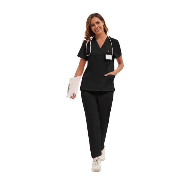 LYMAYTER S-2TG Uniforme Médical Uniformes Infirmières pour Femmes
