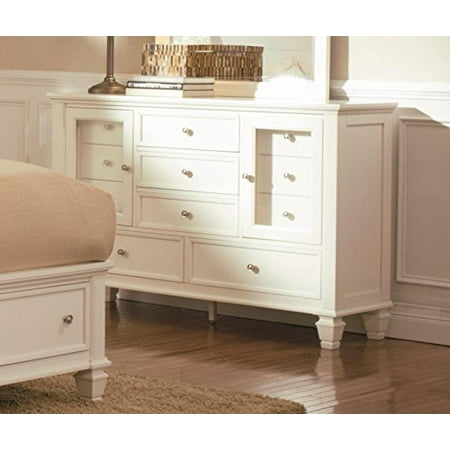Coaster Storage Dresser With Glass Doors In White Finish Walmart