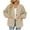 Khaki, variant on Winter Tops for Womens Long Sleeve Sherpa Fleece Jacket Button Down Pocket Warm Fashion Basic Teddy Outerwear Coat