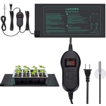 LUXBIRD Waterproof Seedling Heat Mat with Mat Controller, 10" x 20.75" Size for Plants, Ideal for Indoor Planting, Germination, Home Brewing, Terrarium and Aquarium Heating