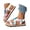 A-Sky Blue51, variant on Yuanlong Womens Sandals Flat Beach Sandals Printed Crisscross Strap Slingback Breathable Hollow Daily Leisure Shoes