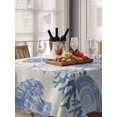 thumbnail image 6 of Blue Coastal Starfish Table Cloth, Beach Ocean Nautical Shells Conch Waterproof Tablecloth for Rectangle Tables, Reusable Washable Fabric Table Cover for Restaurant Kitchen Dining Tables 52"x70", 6 of 6