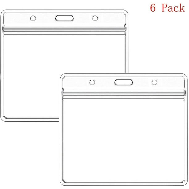 Horizontal ID Name Tag Holder with Waterproof Type Resealable Zip