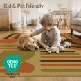thumbnail image 4 of ODIKA 4'x6' Washable Area Rug Earthy Tones Geometric Art Inspired Design Abstract Shapes and Symmetrical for Dorm Room, Small Living Stain Resistant Low Profile, Easy Care, 4 of 7