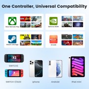 Switch 2 Controller, Wireless Pro Controller for Switch 2/Switch/OLED & iOS/Android - Hall Effect Joystick, Wireless Mobile Gaming Controller with RGB, Programmable Back Buttons, Extendable Design