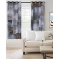 thumbnail image 2 of Grey Blue Brown Blackout Curtains 54 Inches Long for Bedroom, Abstract Gradient Color Blocks Geometric Thermal Insulated Room Darkening Black Out Window Curtain Panels Grommet Drapes for Living Room, 2 of 8