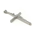 thumbnail image 4 of 14K White Gold Crucifix Cross Pendant with 1.2mm Singapore Chain Chain Necklace - 20", 4 of 6