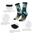 thumbnail image 3 of Fuzoiu Black Panther Floral Illustration Print Athletic Crew Socks for Men & Women,Casual Crew Socks,Above Ankle Crew Socks for Business, Casual, 3 of 6
