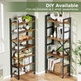 thumbnail image 5 of Amadwell 4 Tier Industrial Bookcase, Large Shelf Bookshelf, 11 Units Storage for Living Room, Brown, 5 of 9