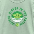 thumbnail image 2 of Girl's Star Wars: The Mandalorian St. Patrick's Day Grogu Cutest Clover in the Patch  Graphic Tee Mint Large, 2 of 4