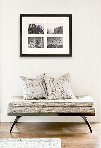 Studio 500 Modern Charcoal Collection 4-Opening 16x20" Matted to 11x14", 5x7" Charcoal Distressed Picture Frames, 2 Count