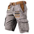 thumbnail image 2 of Men's Summer Outdoor Casual Patchwork Pocket Cargo Shorts, Sport Pants,Light Gray,4XL, 2 of 3