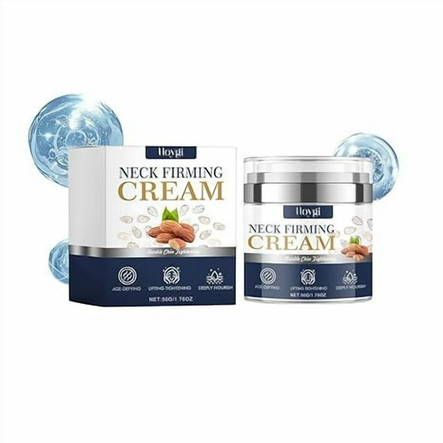 Facial Moisturizer Neck Cream with Collagen, Hyaluronic Acid, Sweet Almond Oil, Tighten and Lift Neck Firming Cream, 1.76 Fl Oz