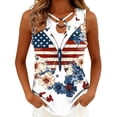 thumbnail image 2 of Karymi Short Sleeve Shirts for Women Independence Day Print O‑Ring Cutout V‑Neck Sleeveless Tank Top, Patriotic 4th of July Summer Casual Curved‑Hem Vest Summer Tops for Women 2026, 2 of 6