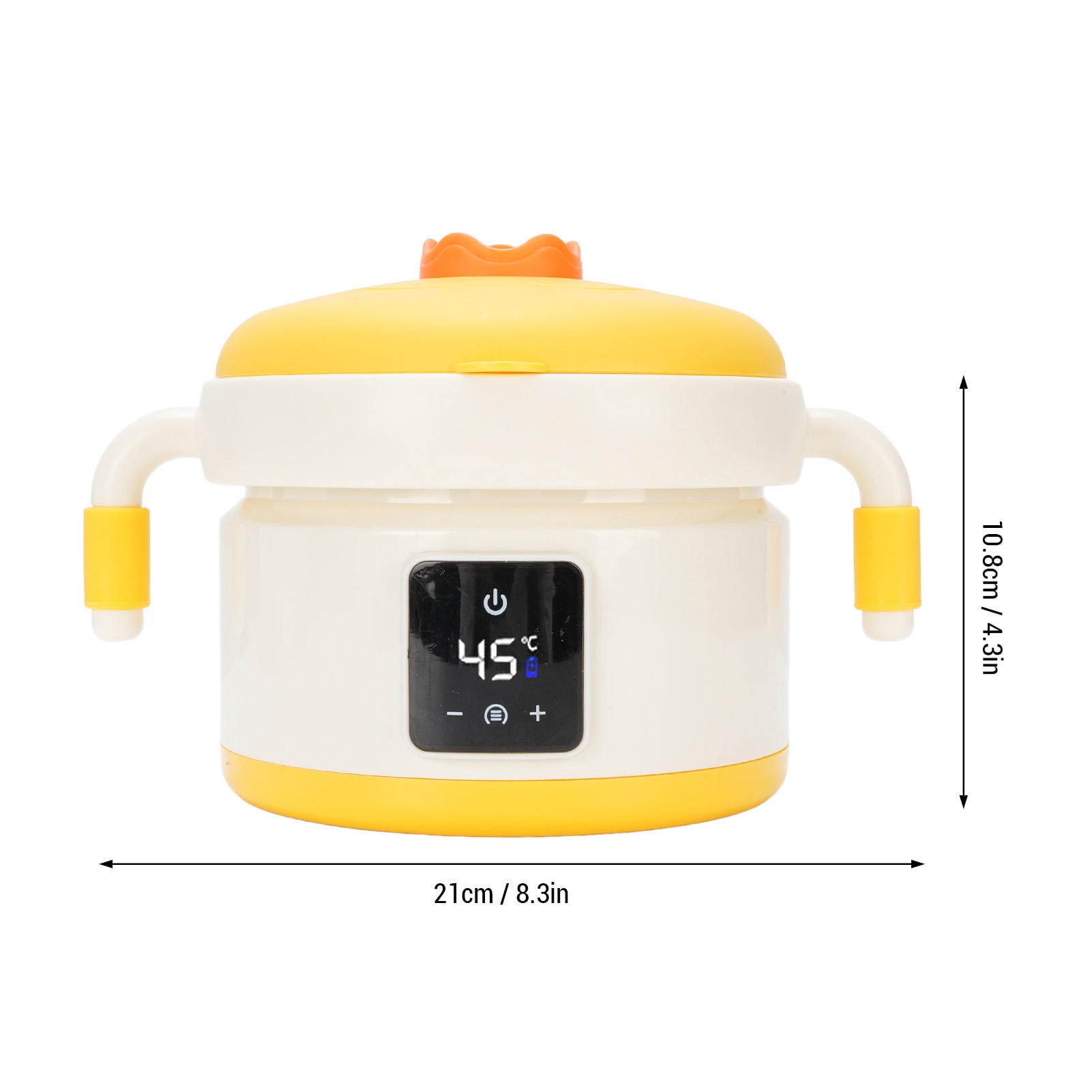 Yajisi Smart Electric Baby Food Warmer Bowl Portable Heated Toddler Feeding Container 4500mAh Rechargeable Battery 316 Stainless Steel Thermal Dish 8.3 inches / 21 cm BPA-Free