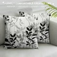 thumbnail image 3 of COMIO Black White Floral Pillow Covers Grey Flower Throw Pillow Cover Soft Elegant Accent Decorative Couch Cushion Cover for Bed Living Room Chair Outdoor Waterproof Sofa Pillowcases, 3 of 5