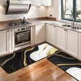 thumbnail image 3 of Kitchen Rugs Sets Of 2,Black White Gold Marble Pattern Anti Fatigue Kitchen Mat Rugs Non Slip Washable,Decorative Kitchen Floor Mats for Kitchen,Sink,Laundry,17"x47"+17"x47", 3 of 5