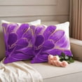 thumbnail image 2 of Purple Gold Outdoor Waterproof Pillow Covers, Abstract Flower Ombre Aesthetics Paint Decorative Square Throw Pillowcase Sofa Cushion Sham for Patio/Couch/Chair, 16"x16" 2 Pack, 2 of 8