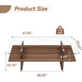thumbnail image 2 of LKTART 47" Rectangle 2-Tier Glass Coffee Table, Modern Tempered Glass Top with Walnut Wood Base Accent Center Table for Living Room Apartment Study, 2 of 7