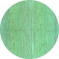 thumbnail image 1 of Ahgly Company Machine Washable Indoor Round Abstract Turquoise Blue Modern Area Rugs, 5' Round, 1 of 4