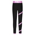 thumbnail image 2 of Hansber Kids Girls Figure Skating Pants Color Block Stretchy Gymnastic Yoga Workout Tights Pant Ice Pink 10, 2 of 5