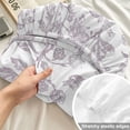 thumbnail image 4 of King Size Fitted Sheet Set - Spring Flower 3 Piece Bedding Sets 16" Deep Pocket Fitted Sheet with 2 Pillowcases, Vintage Farmhouse Light Purple Boho Leaf Brushed Microfiber Hotel Luxury Bed Sheets, 4 of 9