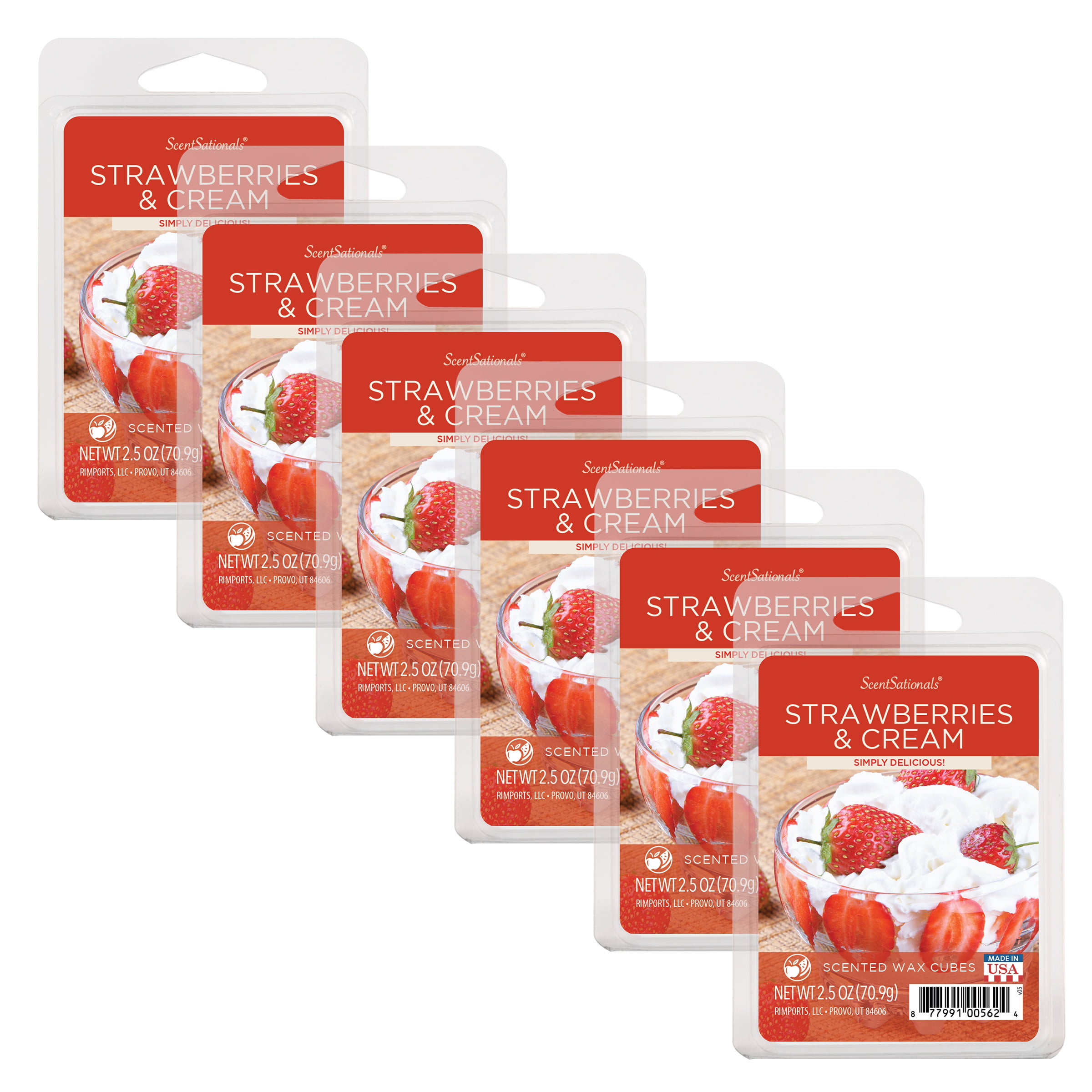 Strawberry Creme 2.5oz Soy Wax Melts Scent Fruit One Package Sugar Sweet Cream 