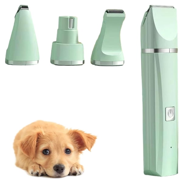 Generic Cortapelos para Perros Juego de Aseo 4 en 1 con sacapuntas de uñas, cortapelos para Mascotas Recargable por USB de bajo Ruido