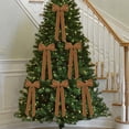 thumbnail image 5 of Christmas Velvet Bows, Pre-Tied Ribbon Decorations for Tree Wreath Gifts Farmhouse Wedding Party DIY Holiday Decor 6 Pc, Khaki, 5 of 6