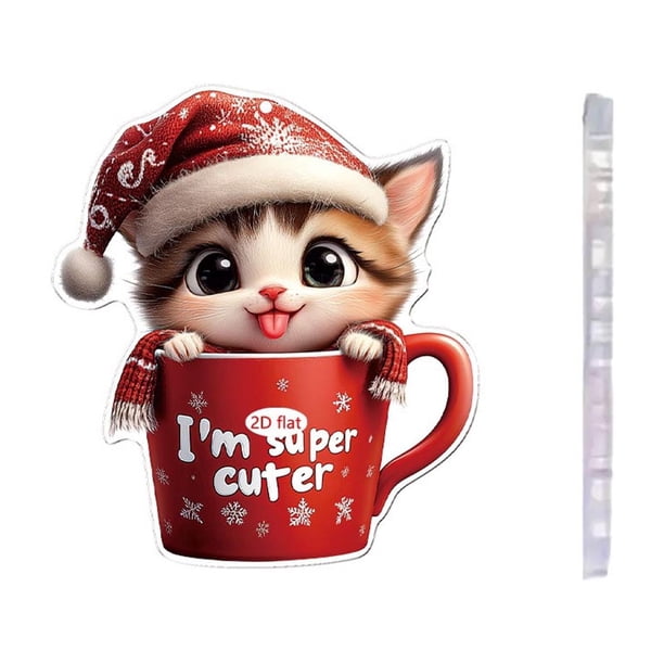 Christmas Cup 2D Flat Acrylic Ornaments Christmas Holiday Decorations Gifts For Children