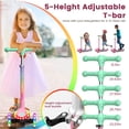 thumbnail image 4 of Kidscoter 3 Wheel with LED Lights,Adjustable Height Foldable Scooter for Boys Girls Ages 3-12,Light-Up Handlebars & Deck,130lbs Weight Limit, Gift for Toddlers,Pink, 4 of 10