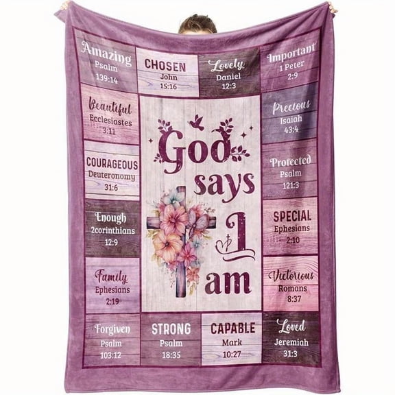 Christian Gift for Women-Soft Blanket with Bible Verses-Inspirational Gift for Ladies, Religious Gift for Women, Spiritual Gift