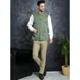 thumbnail image 5 of Maple Clothing Men's Modi Jacket Traditional Indian Sleeveless Mandarin Neck Waistcoat Vest (Green, M), 5 of 7
