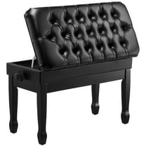 LYYHTY Adjustable Duet Piano Bench Keyboard Seat with Storage, Padded Wooden Music Stool for Two Musicians – Soft Cushion, Height Adjustable, Home & Studio Use