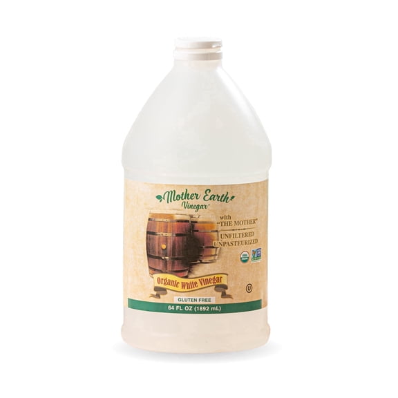 Mother Earth, Organic White Vinegar with The Mother, Fermented from Sugar Cane, OWV, WV, Raw, Unpasteurized, Unfiltered (1/64oz Bottle)