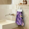 thumbnail image 3 of ZIATUBLE Purple Hand Tie Towel Marble Stripes Hanging Kitchen Dish Towel with Hanging Loop Bathroom Hand Bath Towel Machine Washable Hanging Dual-Purpose Hand Towel Dish Cloth, 3 of 7