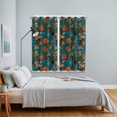 thumbnail image 3 of Orange Green Spring Floral Kitchen Curtains Window Panels, Vintage Botanical Summer Flower Insulated Window Treatment Curtain, Grommet Curtains for Bedroom/Living Room/Bathroom, 2 Piece 42"Wx63"L, 3 of 8