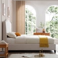 thumbnail image 2 of Hampton Linen Fabric Upholstered Queen Platform Bed in Cream, 2 of 2