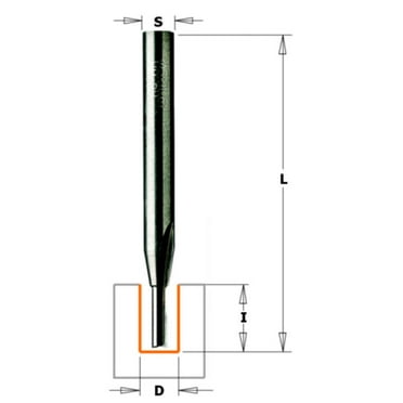 CMT 812.032.11, Solid Carbide Straight Bit, 1/4-Inch Shank, 1/8-Inch Diameter