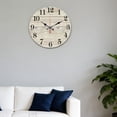 thumbnail image 4 of Hoease 12 Inch Silent Wall Clock, Distressed White Wood Plank Decorative Wall Clock, Battery Operated Non-Ticking Round Clock for Living Room Bedroom Kitchen Home Decor, 4 of 10