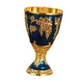 thumbnail image 4 of jicheng Vintage Medieval Goblet Engraved Zinc Alloy Vintage Handcraft Metal Cup gold blue, 4 of 9