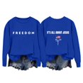 thumbnail image 6 of Womens Freedom Sweatshirt Classic Letter Printed Crewneck Long Sleeve Patriotic Pullover Athletic Top Stylish Casual Comfort Fit Daily Wear, 6 of 6