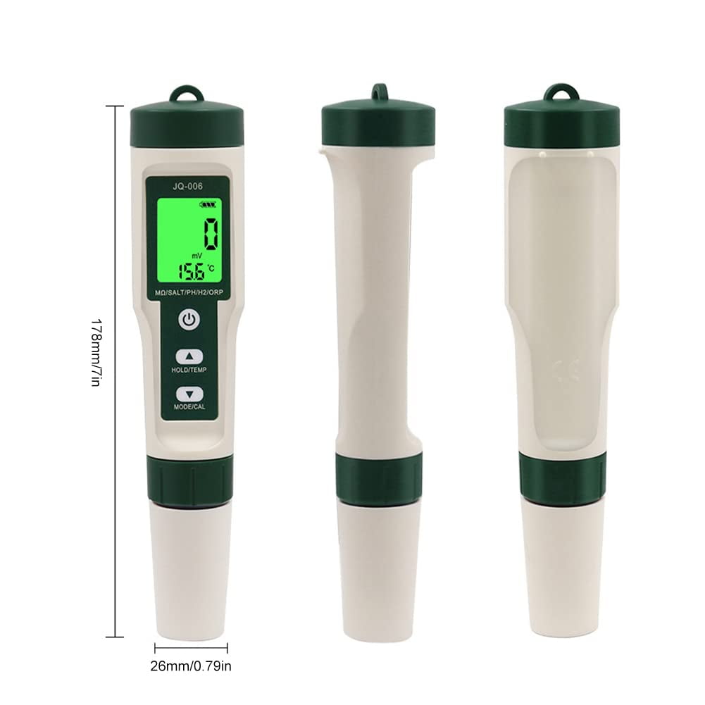 10 in 1 Digital Water Tester Meter, PH/TDS/EC/Salinity/SG/ORP/Hydrogen-rich/Resistivity/Temp/Nutrient Solution, Water Tester Pen for Drinking Water Hydroponics Plant Fish Tank, Pool Salt Tester